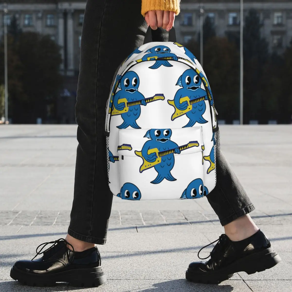 King Gizzard-mochila Microtonal Fishie para adolescentes, morral escolar de viaje, bandolera, versión HQ 2022