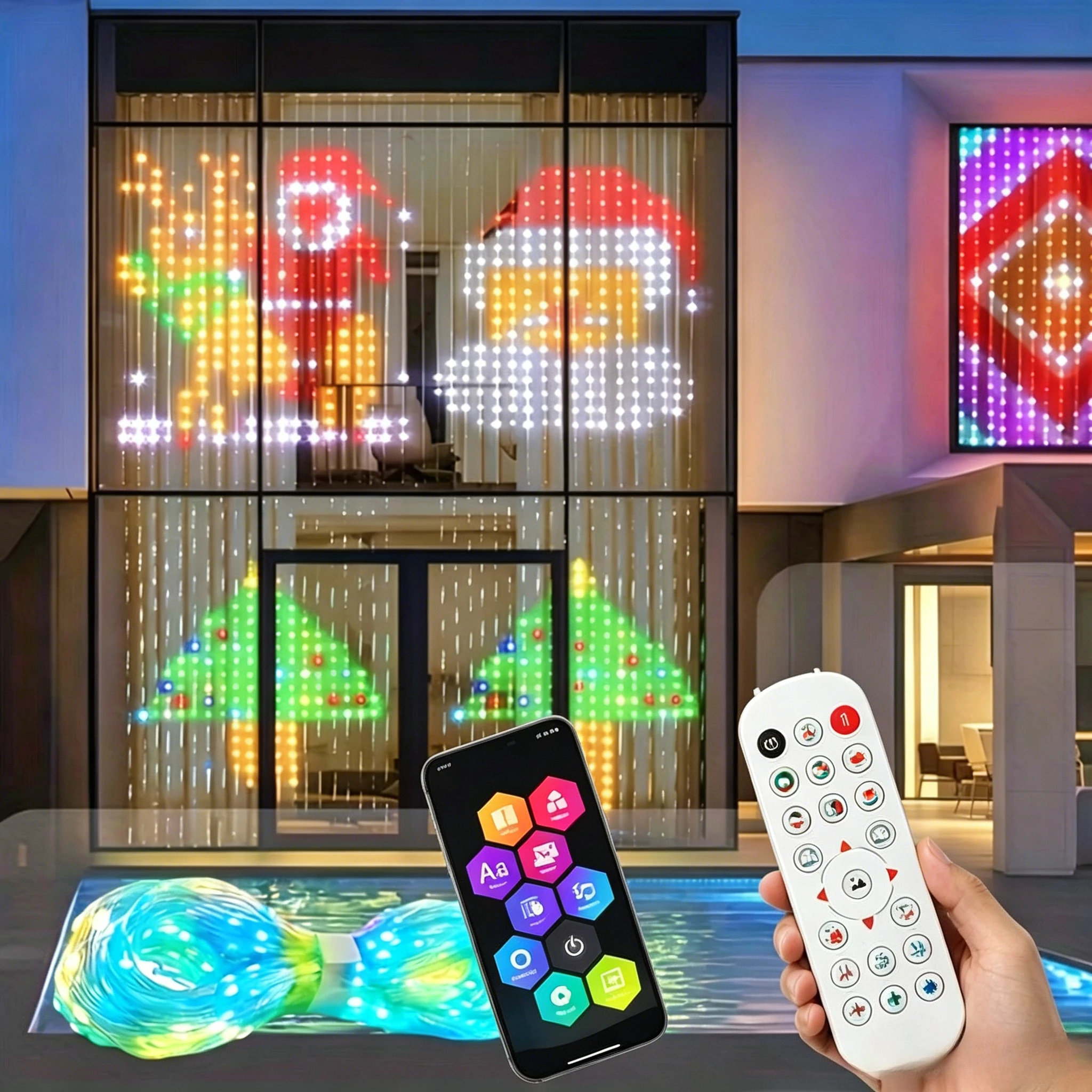 スマートカーテンライト-rgb-カーテンストリングライト-アプリリモート付き-音楽同期-ダイナミック-diy-屋内屋外用-クリスマス壁装飾-クリスマス