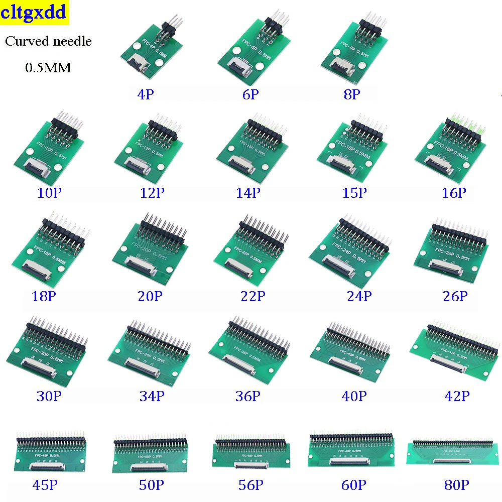 

1PCS FPC/FFC adapter board 0.5mm to 2.54mm connector looper 6/8/10/12/20/24/26/30/34/40/50/60/80-pin flexible cable adapter boar