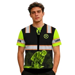 Carpenter 3D Printed Men's T-shirt Tops, Summer Work Safety Clothing Wood Engineer Uniform, Street Wear Crewneck Fashion T-shirt