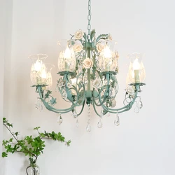 French Crystal Chandeliers Living Room Flower Chandelier Lighting Fashion Bedroom Restaurant lights Nordic style Crystal Lamps