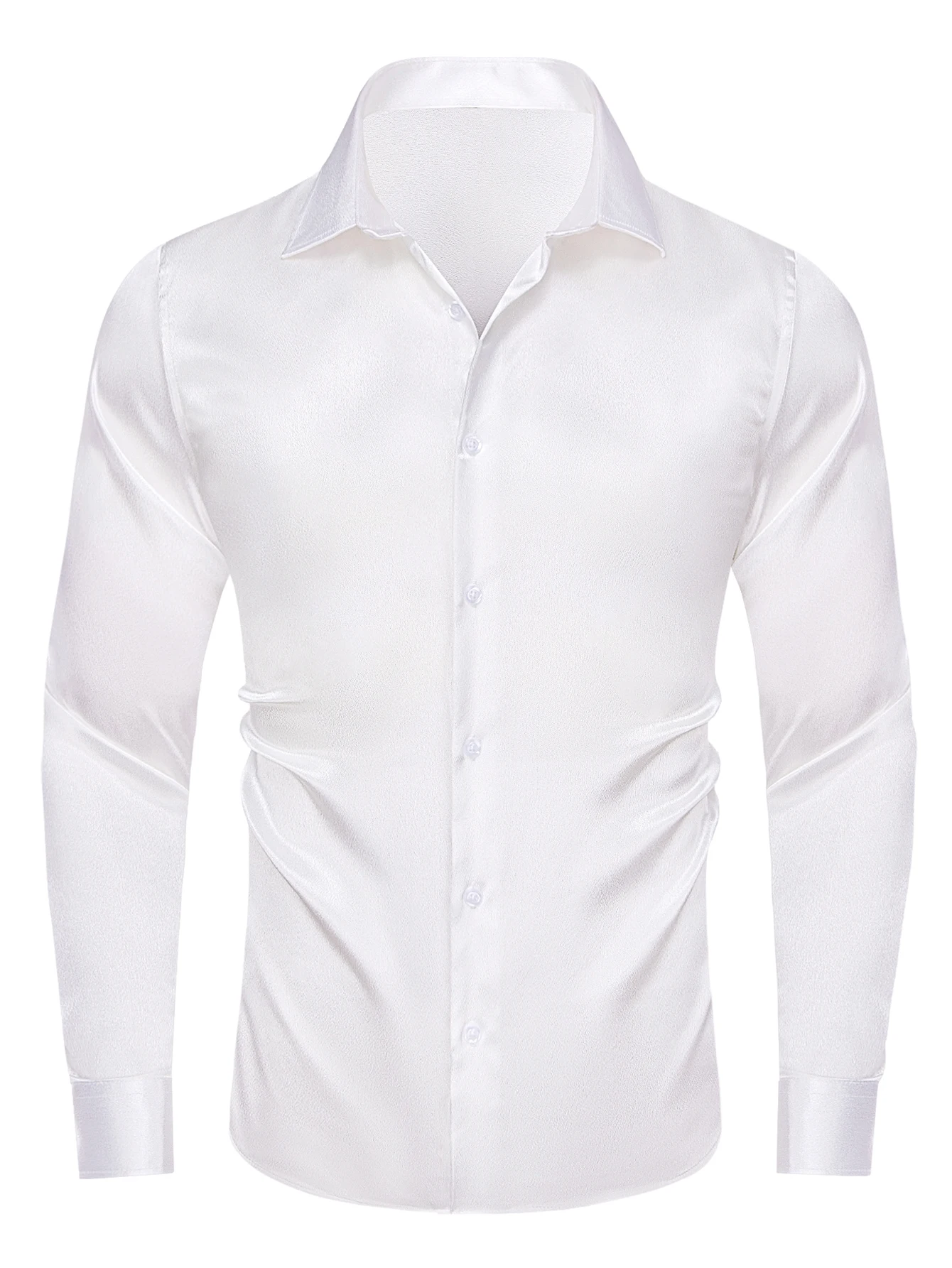 Hi-Tie Stain Mens Shirts Casual Long Sleeve Dress Shirt Blouse for Male Wedding Gift Party Teal Pink Red White Grey 15 COLORS