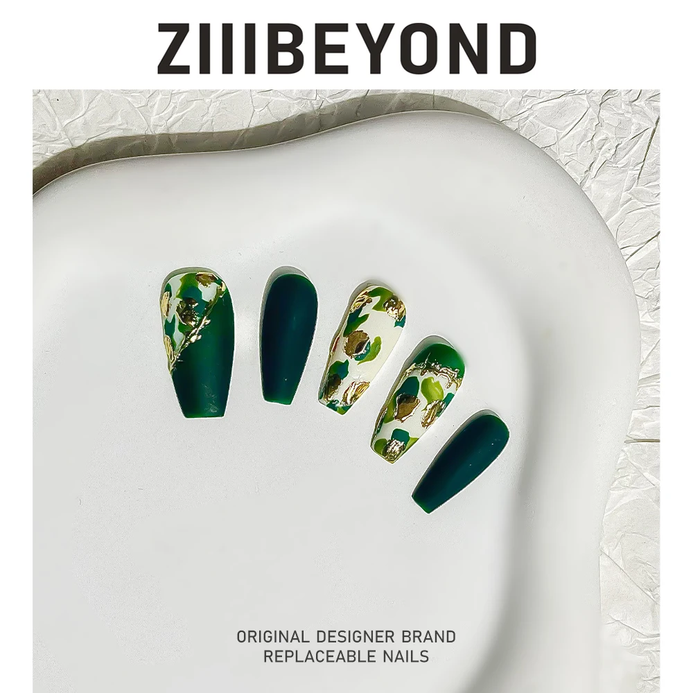 ZIIIBEYOND Aoyama Daisa nail art is handmade and wears a white personality and a high-end nail art ,ZB73