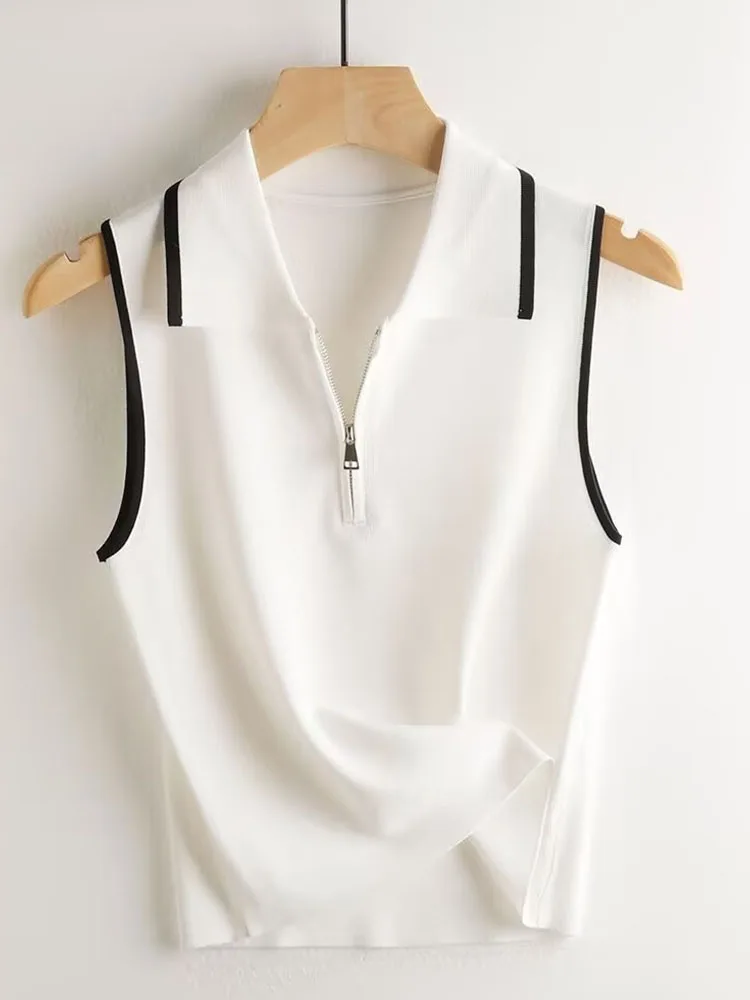 اللون Blo Design f الرمز البريدي هوديي تانك توب Svel محبوك سترة المرأة Faionable صيف 2025 طوق متعدد الاستخدامات #5