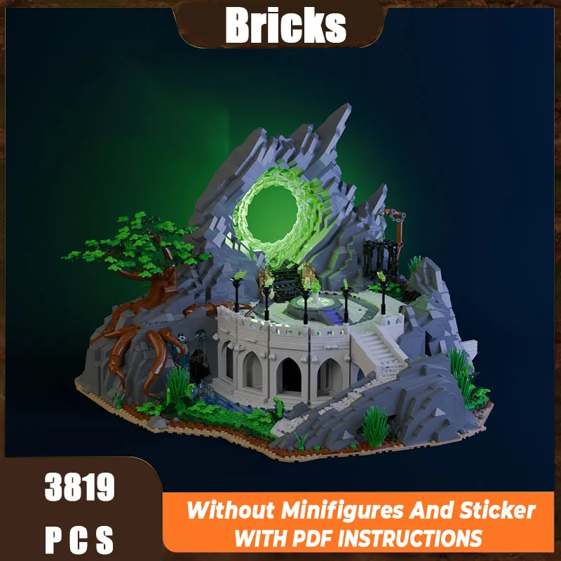 

New MOC Building Blocks Movie Scene Medieval Castle Architecture Model Dark Door Modular Children's Toy Gift DIY Assembly Set