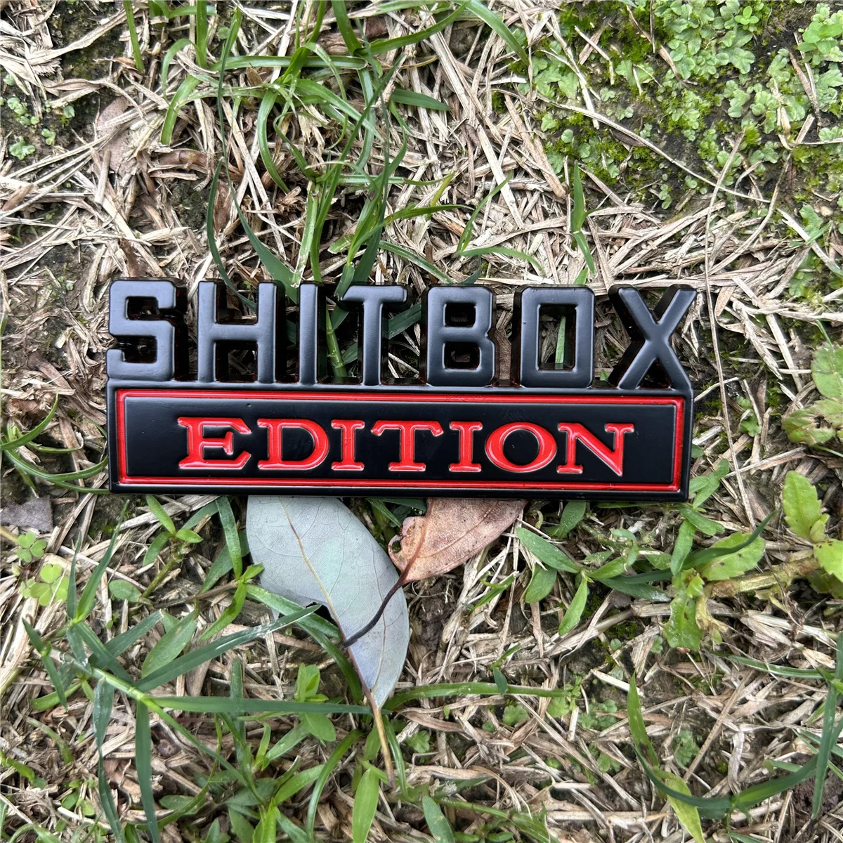 2pc 3D ABS Emblem SHITBOX EDITION Badge Car Tail Side Sticker Accessories