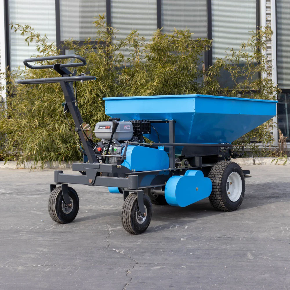 Spalmatore per fertilizzanti per camion con ruote piccolo e tenuto in mano regolabile per la manutenzione della serra del campo da golf del prato della fattoria del frutteto domestico