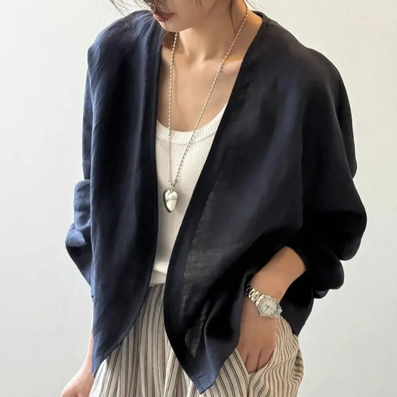 

Women Summer Thin Design Breathable Solid Korean Style Sun-proof Simple All-match Fashion Open-stitch Clothes Jackets