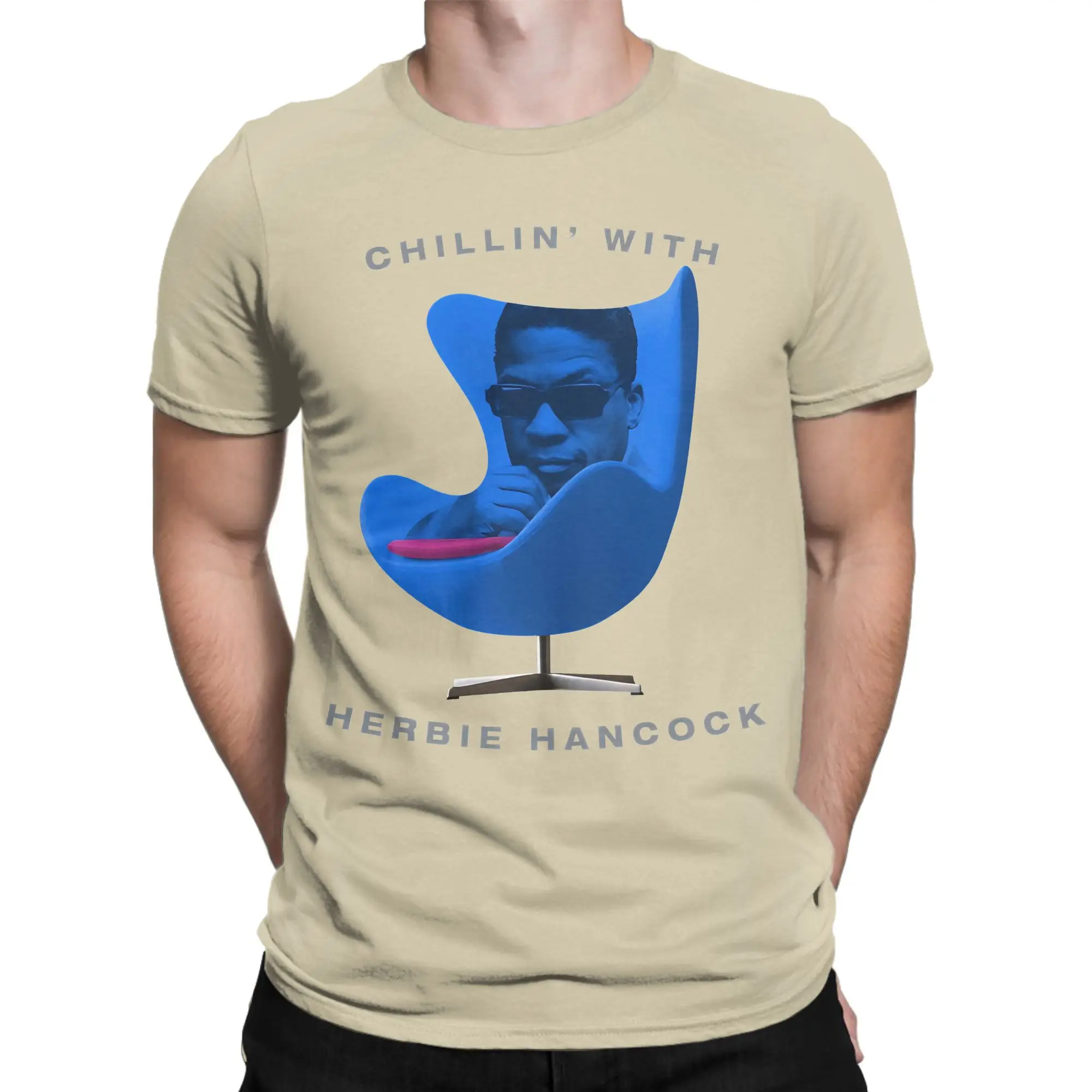 Herbie Hancock Chillin' With   Men T Shirts  Humor Tees Short Sleeve Round Neck T-Shirts 100% Cotton Summer Tops