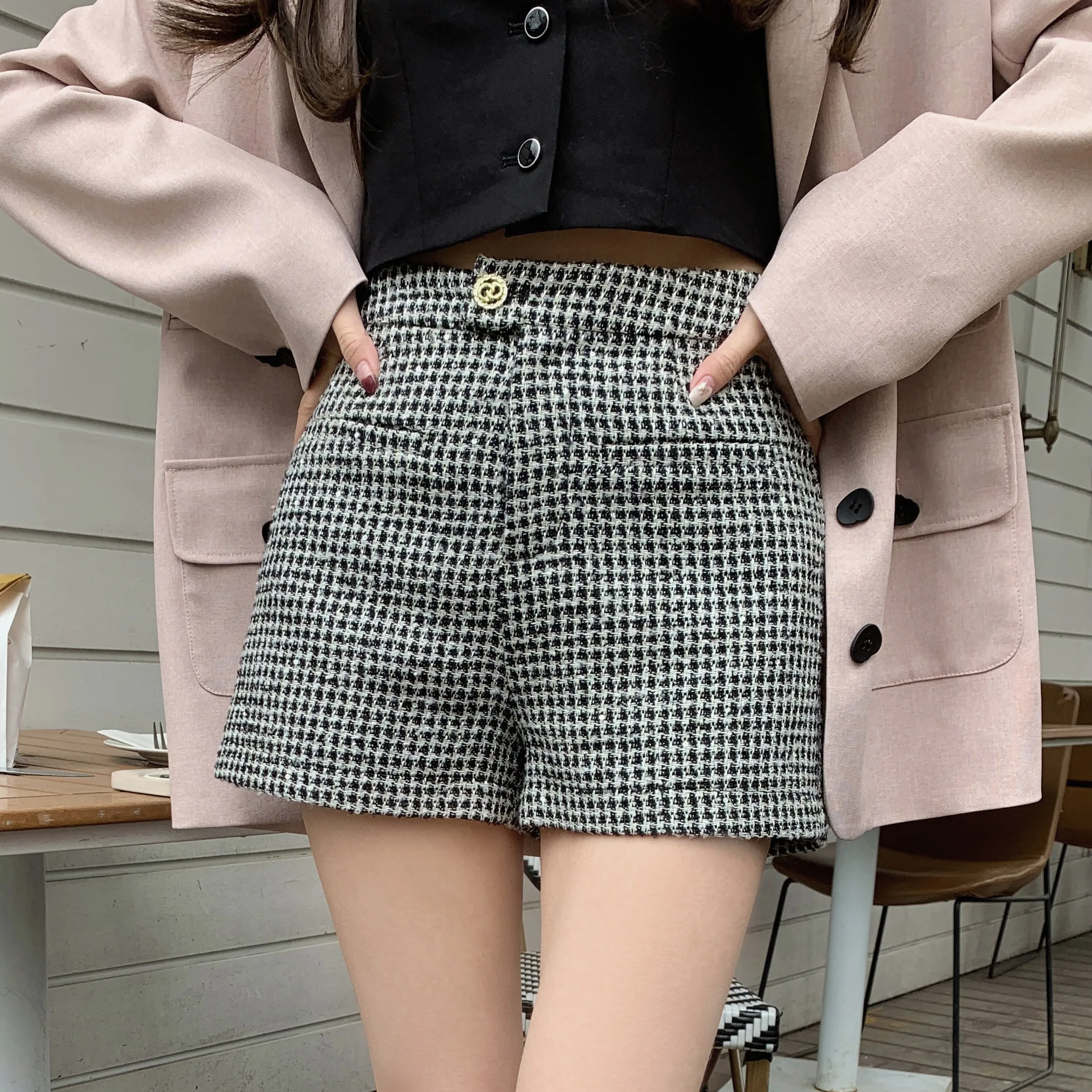 

Женские повседневные брюки с высокой талией, прямые, универсальные, стройнящие, весна 2023, на пуговицах