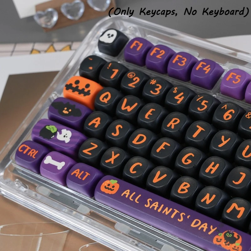 

130 Keys Keycap For Mechanical Keyboard Accessories Halloween Theme MOA High Keycap Set PBT Material Sublimation Process Keycap