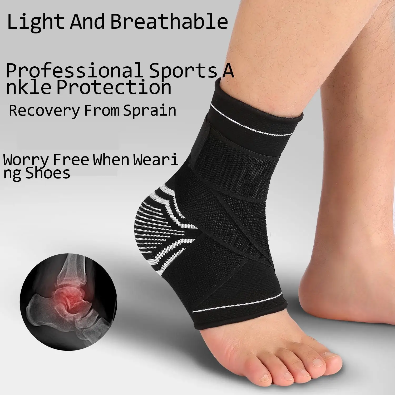 Knitted Strap Basketball Fitness Socks Cycling Non slip Silicone Ankle Cover Protective Equipment