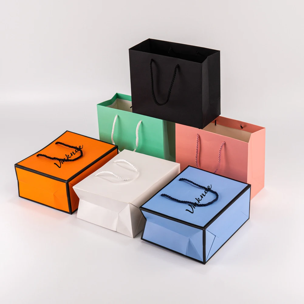 

Белые и черные подарочные пакеты, 100 шт., оптом 27x8x21 см, бумажные сумки-тоут с ручками, персонализированные сумки с логотипом для свадьбы, дня рождения