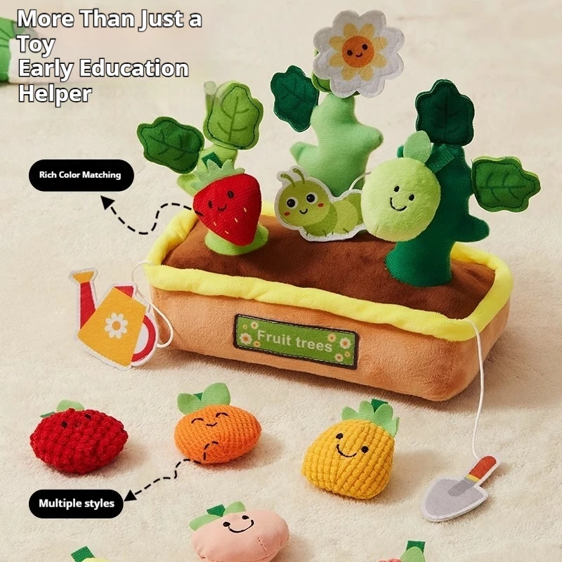 Frühe Bildung Ziehen Karotte Plüsch Spielzeug Kauen Obst Gemüse Kind Intelligente Spielzeug kinder Geschenk Weiche Angefüllte Anlage