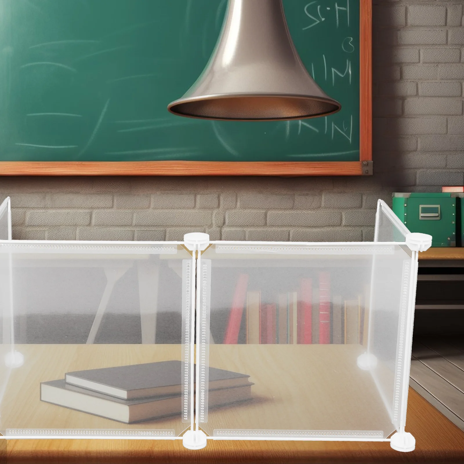 

1pc Desktop Dividing Plastic Table Divider Screen For Desk Divider Panel Sneeze Guard For Desk Countertop School Office Exam Use