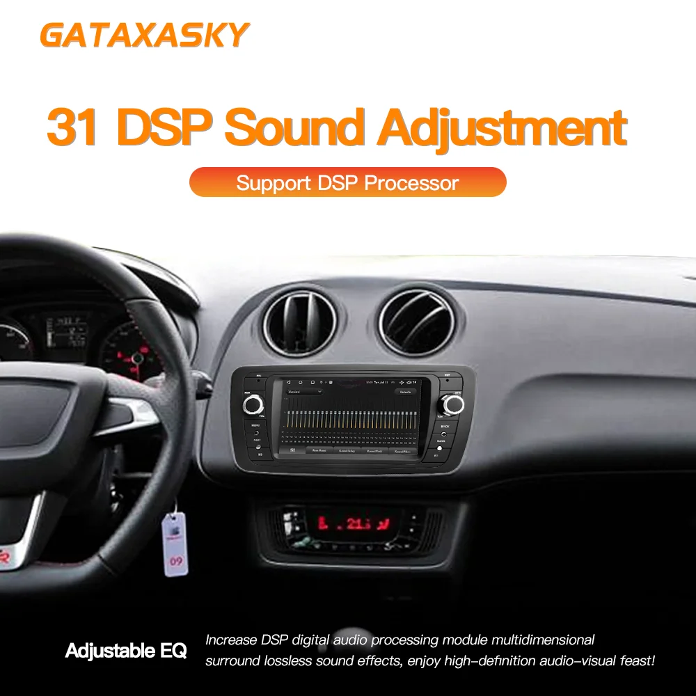 GATAXASKY Android Car Radio For Seat Ibiza 6j 2009 2010 2012 2013 MK4 FR GPS Navigation Screen Audio Multimedia WIFI Player