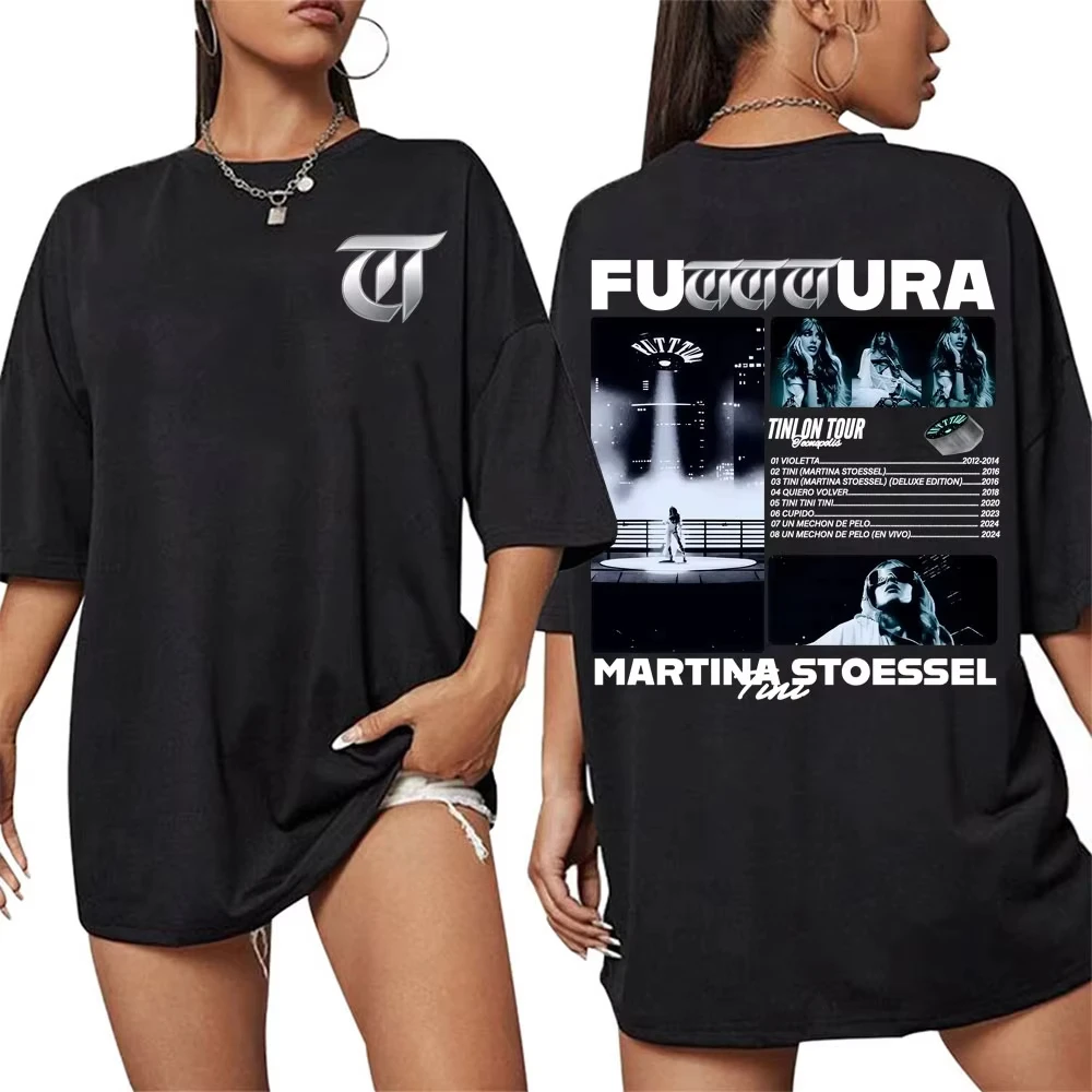 

Tini Stoessel Futtura Album Tour 2025 Cover T-shirt Summer New Men's Women's Fashion Aesthetics Cotton Short Sleeved T-shirt
