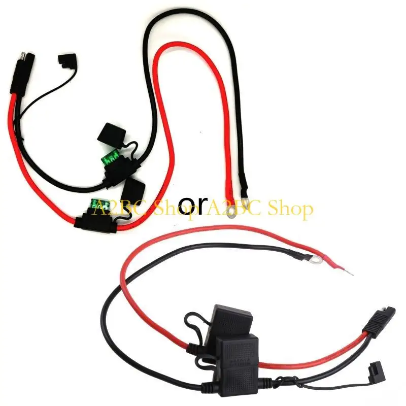 A2BC SAE Battery Connector SAE to O Ring Terminal Harness 10AWG 2Pin Extension Cable