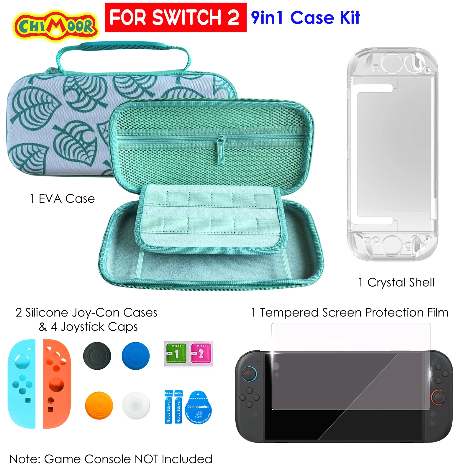Grünes Tragetaschen-Bundle für Nintendo Switch 2, Switch Travel Case Protector für Animal Leaf Crossing – Detail 2
