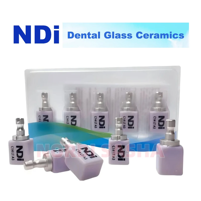 Big Sale NDI C14 Lithium Disilicate Blocks Dental CAD/CAM Glass Ceramic Blocks Cubes Translucency Materials 5Pcs/Box