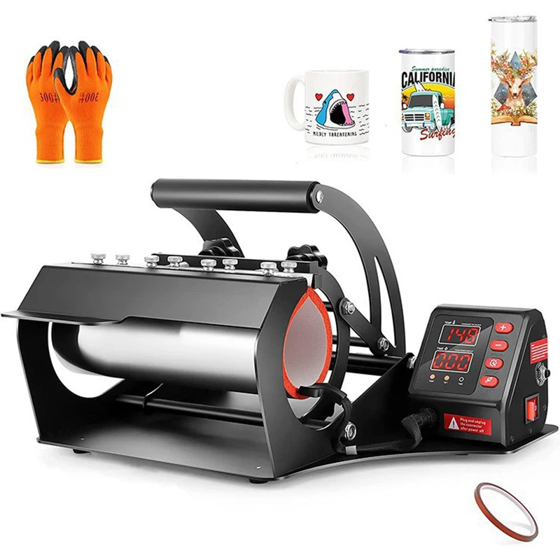 Sublimation Mug Heat Press Machine Adjustable Pressure Heat Transfer Printer for Custom Insulated Mug Pattern Printing