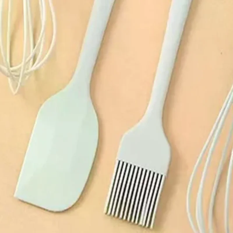 Silicone Baking Set Food Grade Heat Resistant Cream Scraper Egg Beater 3pcs Grease Brush Kitchen Cake Baking Tools Baking Set