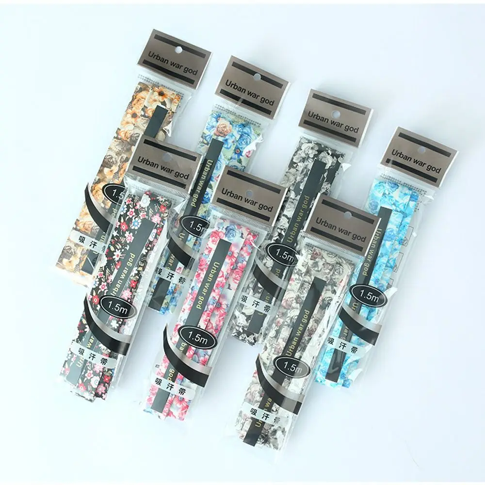Sweat Absorption Fishing Rods Grip Non-slip Comfortable Tennis Badminton Grip Tape Rose Pattern Good Stretchability