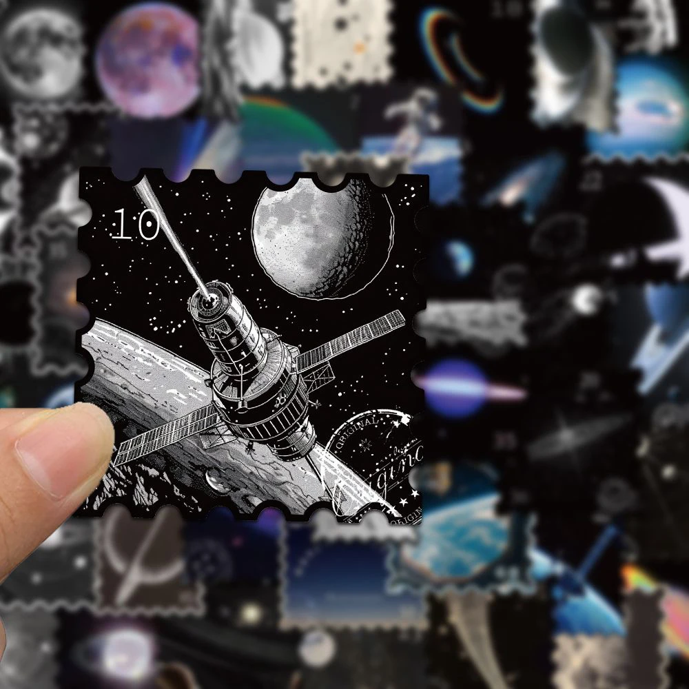 

10/30/50pcs Mysterious Universe Planet Galaxy Stamp Stickers INS Style Aesthetic Sticker Skateboard Phone Luggage Decals Packing
