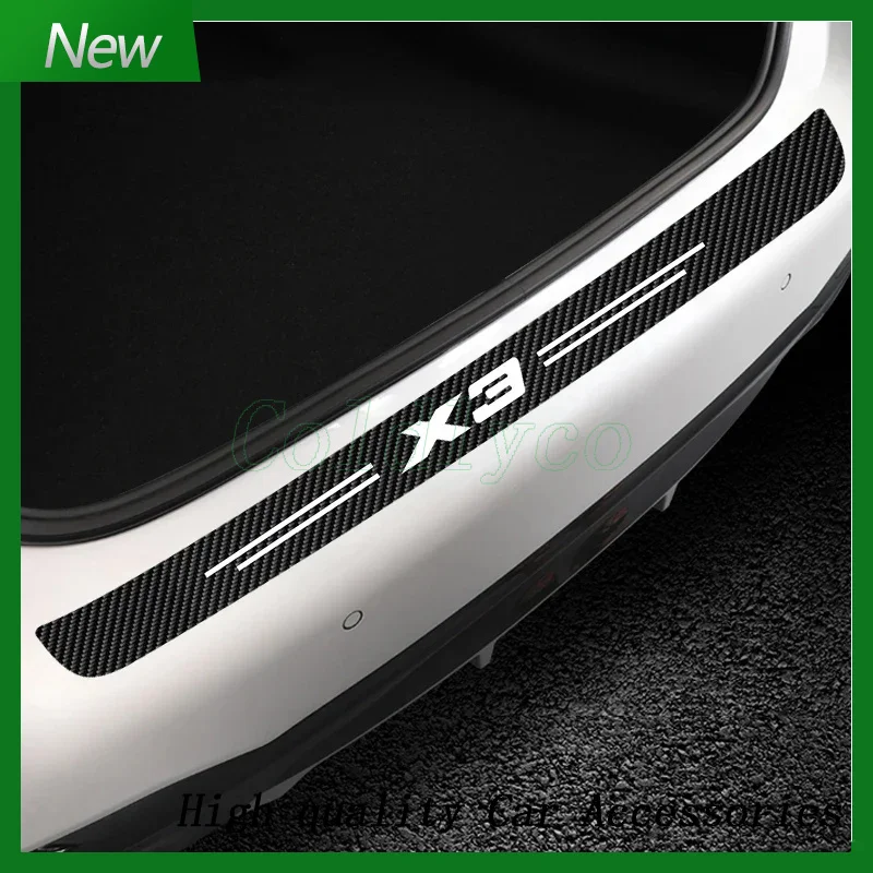 Car Trunk Door Sill Protection Sticker Cover Anti-scratch Decals For X3 E83 F25 G01 letter Waterproof Auto Accessories Interior