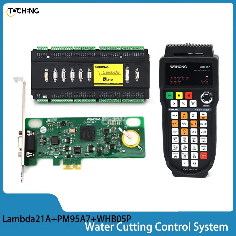 WeiHong CNC Water Cutting Control System 3Axis Lambda21A+PM95A7+Wireless Handwheel WHB05P for CNC High Pressure Waterjet Cutter