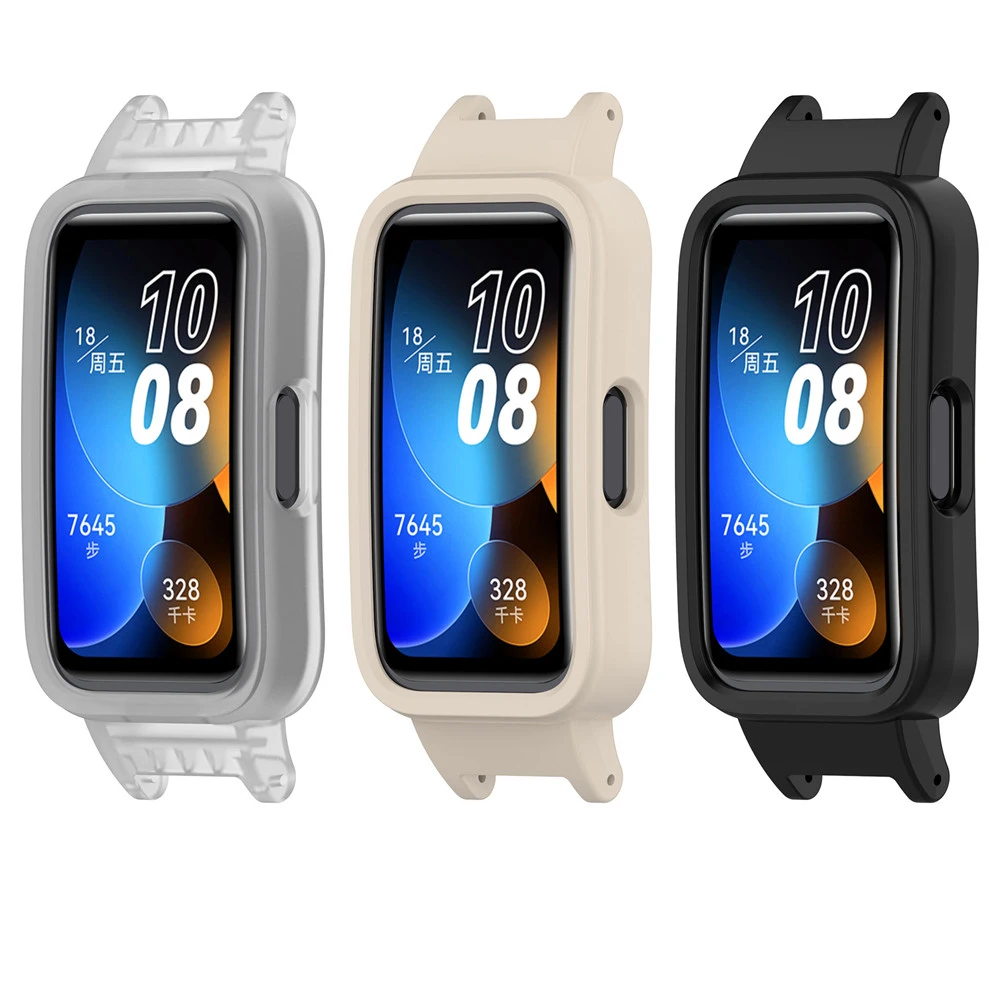 Чехол для Huawei Band 9 8, тонкий защитный чехол из высококачественного поликарбоната для смарт-часов, с половинной обмоткой, с ремешком 12 мм/14 мм, аксессуар