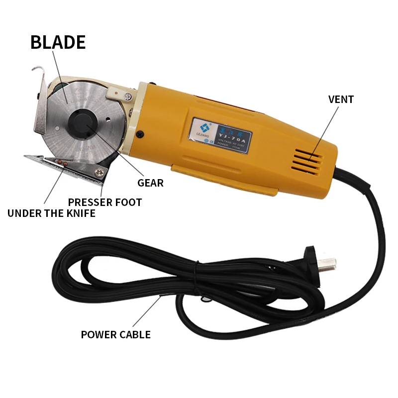 Electric scissors YJ-70A hand-held Electric Circular Knife cutting machine Small clothing leather tailor cloth cutting machine