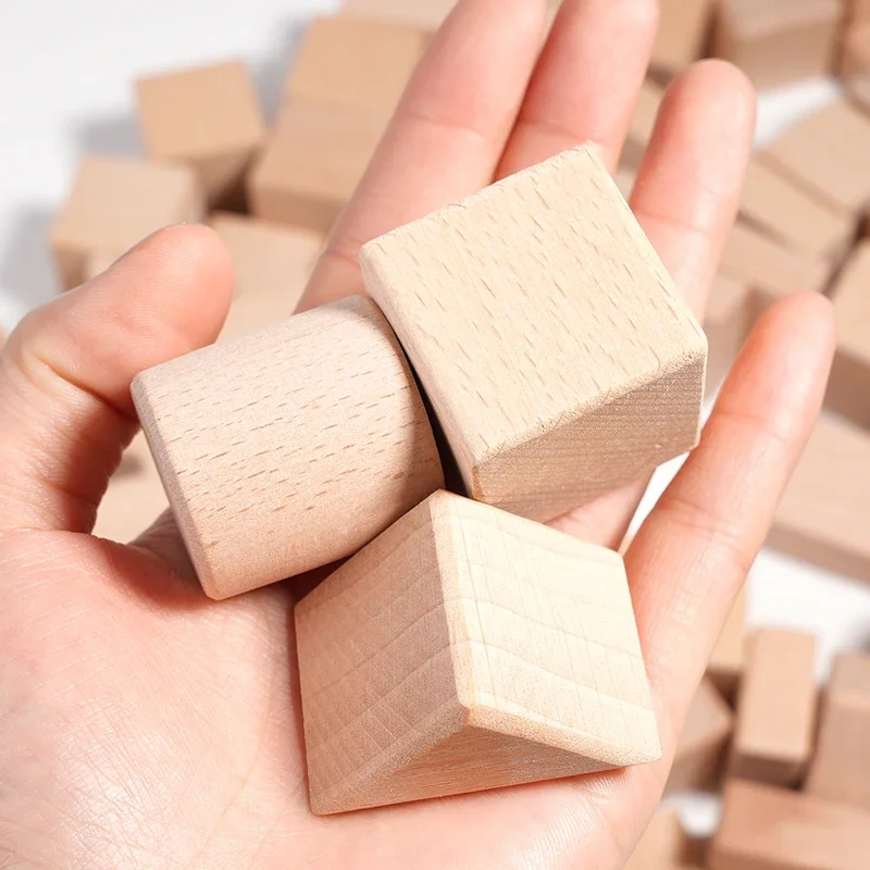 100Pcs Large Wooden Building Blocks Set Kids Construction Assembly Tabletop Toy for Early Educational Development