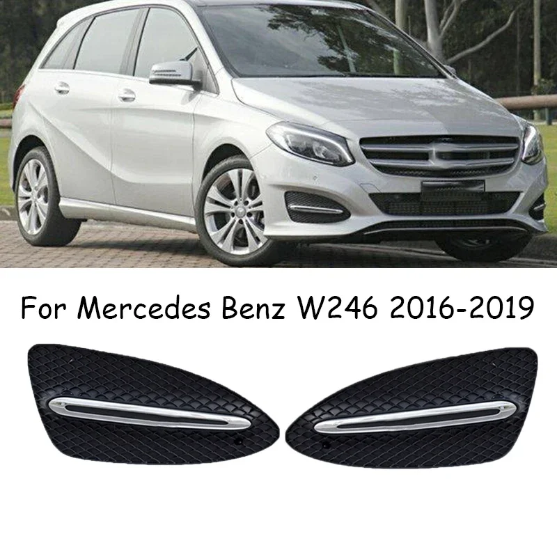 

Left Right Car Front Bumper Fog Light Grilles Fog Lamp Frame Grill Cover Trim Strip For Mercedes Benz W246 2016 2017 2018 2019