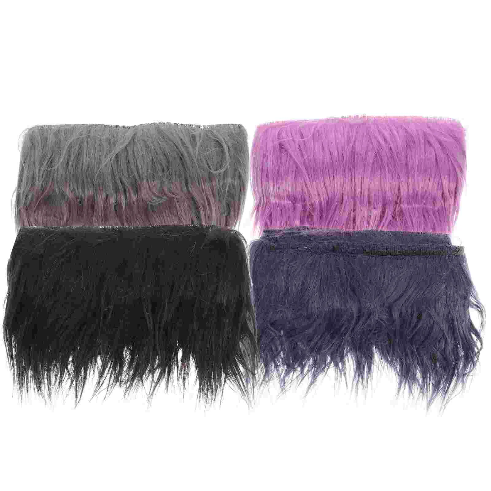 

4 Pcs Artificial Fur Fabric Simulation Has Santa Claus Costume DIY Faux Sewing Accessories Craft