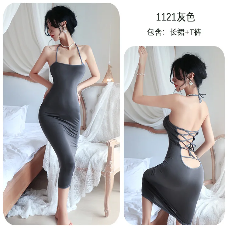 Seductive Bodysuit with Backless Design and Hip-Hugging Dress