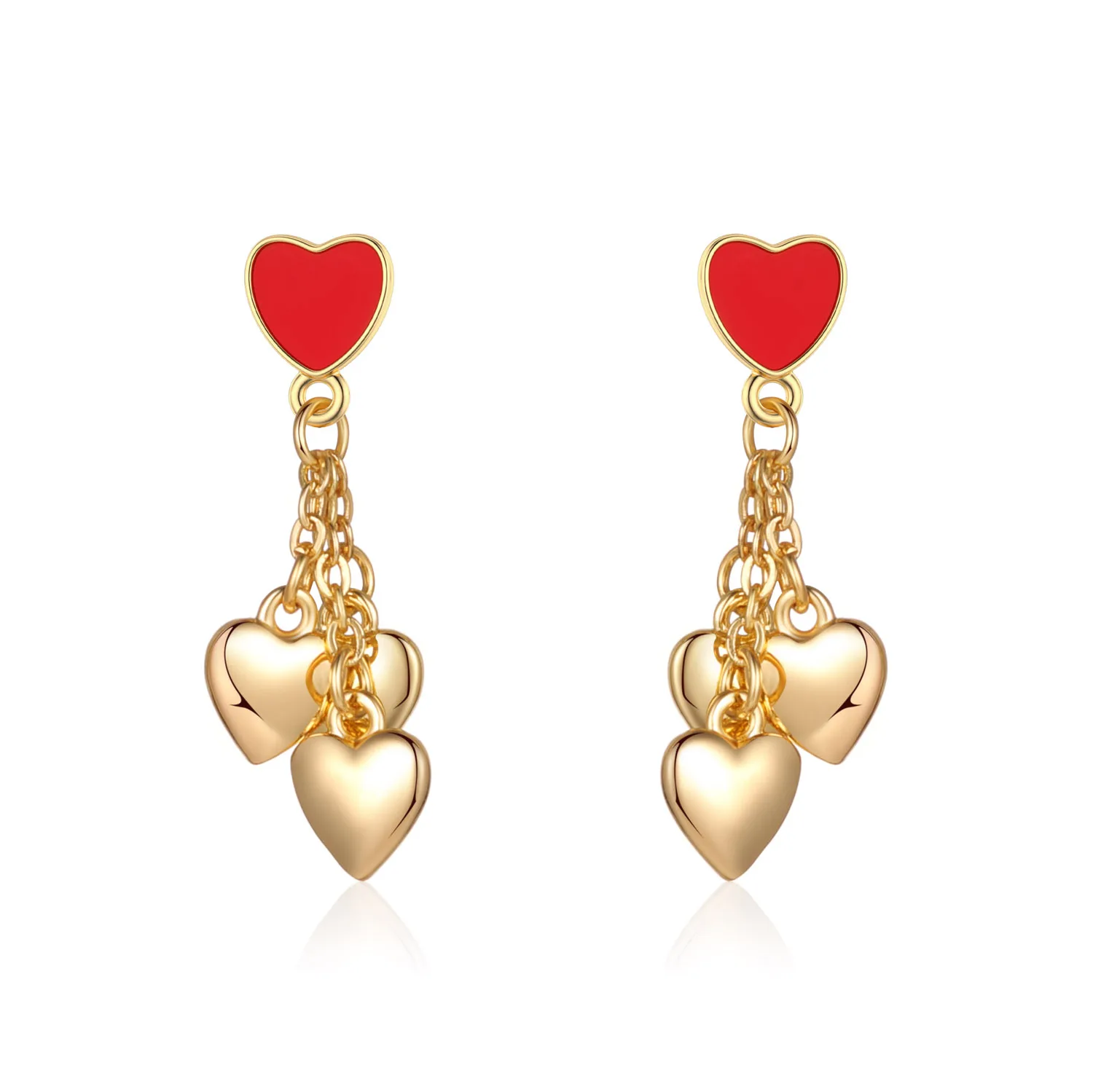 New Signature Heart Stud Earrings for Kids Girls Modern Fashion Jewelry Classic Style