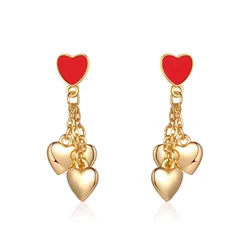 New Signature Heart Stud Earrings for Kids Girls Modern Fashion Jewelry Classic Style
