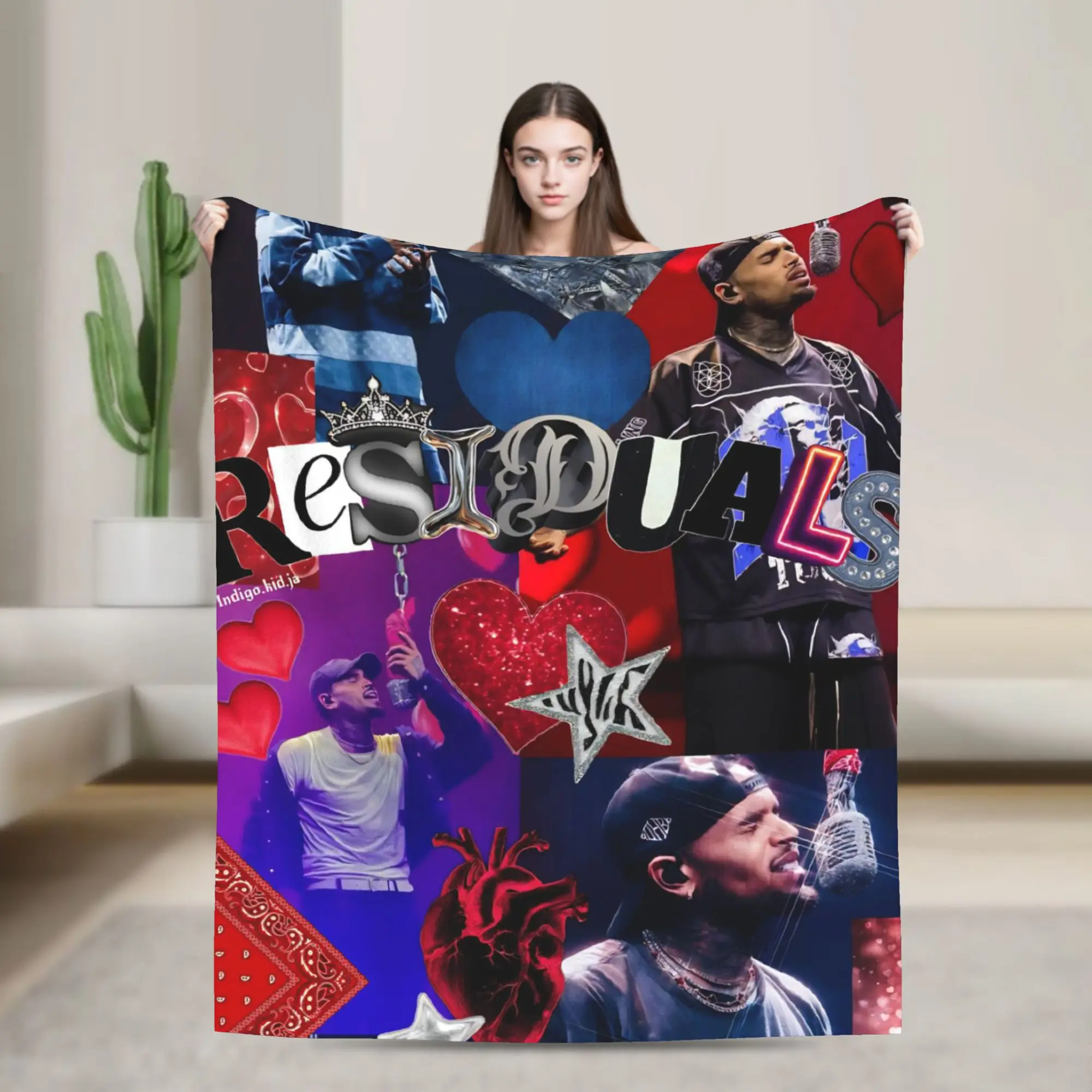 Chris Brown Breezy Bowl XX Flannel Blanket  Soft Throw Blanket for Couch Chair Airplane Travel Pattern Bedspread Sofa Bed Cover