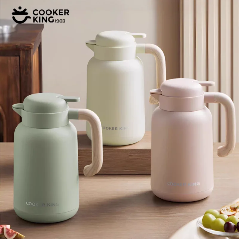 

COOKER KING 1010 мл изолированные горшки стеклянный инерный термос большой емкости чайник для заваривания чая с ручкой для дома/офиса холодная изоляция