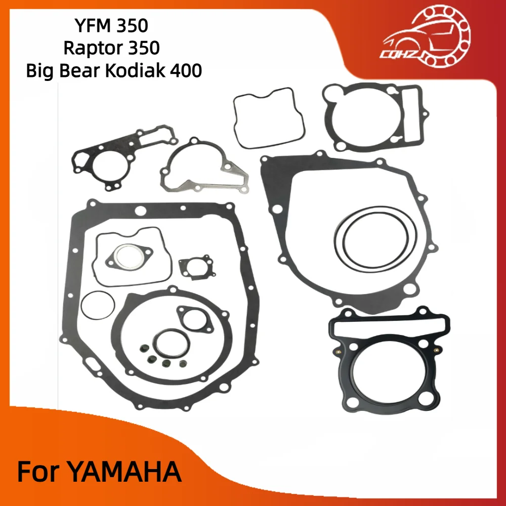 CQHZJ Motorcycle Engine Complete Gasket Kit Top Bottom End Full Machine Pad For Yamaha Raptor 350 Big Bear YFM350 Kodiak 400