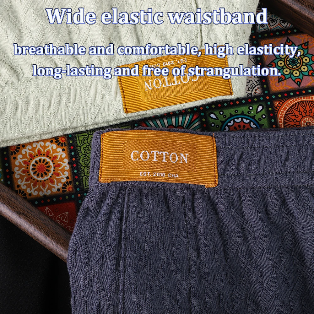3PCS/Pack 100% Cotton Fashion Solid Plaid Underwear for Man Knit Breathable Men's Panties High Elastic Super Soft Boxers Hombre image 5