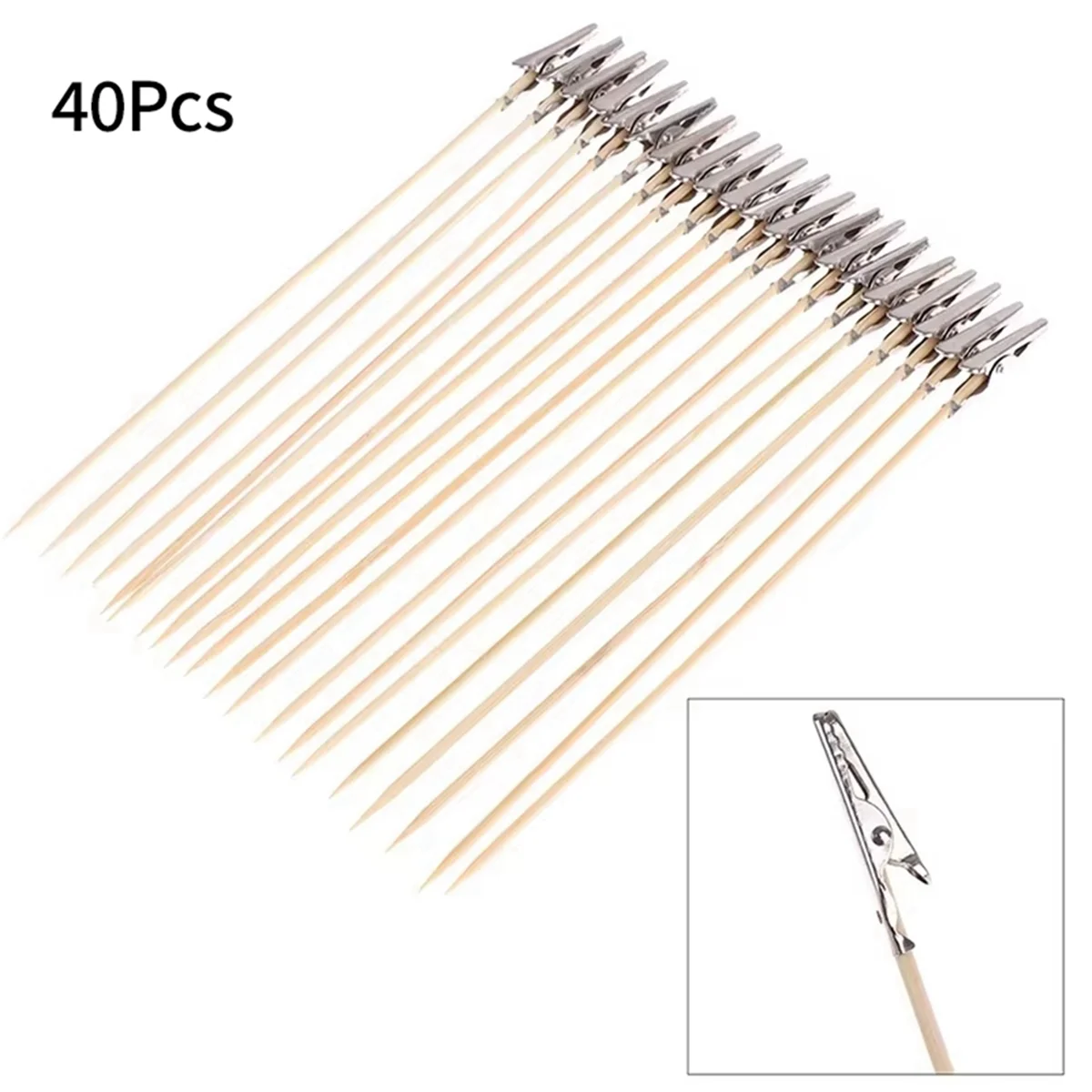 HHTL 40pcs Wooden and Metal Painting Easels Alligator Clip Stick Modeling Tools for Airbrush Model Parts