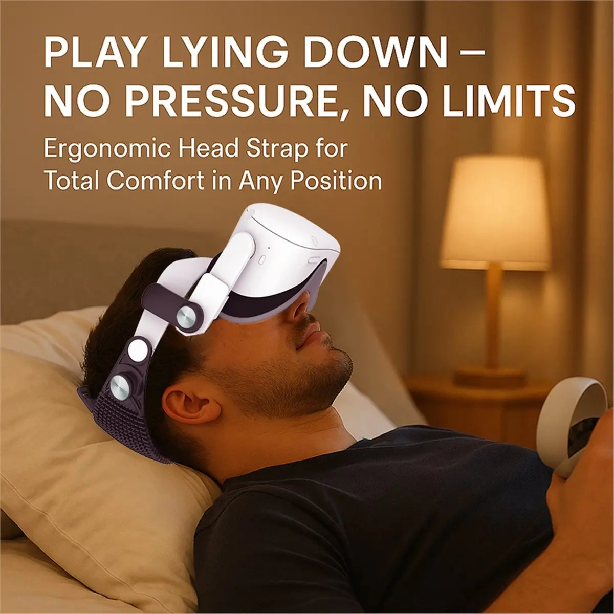 ABZJ Adjustable Head Strap for Meta Quest 2 VR Headset Improve Comfort Pressure Relief VR Accessories White