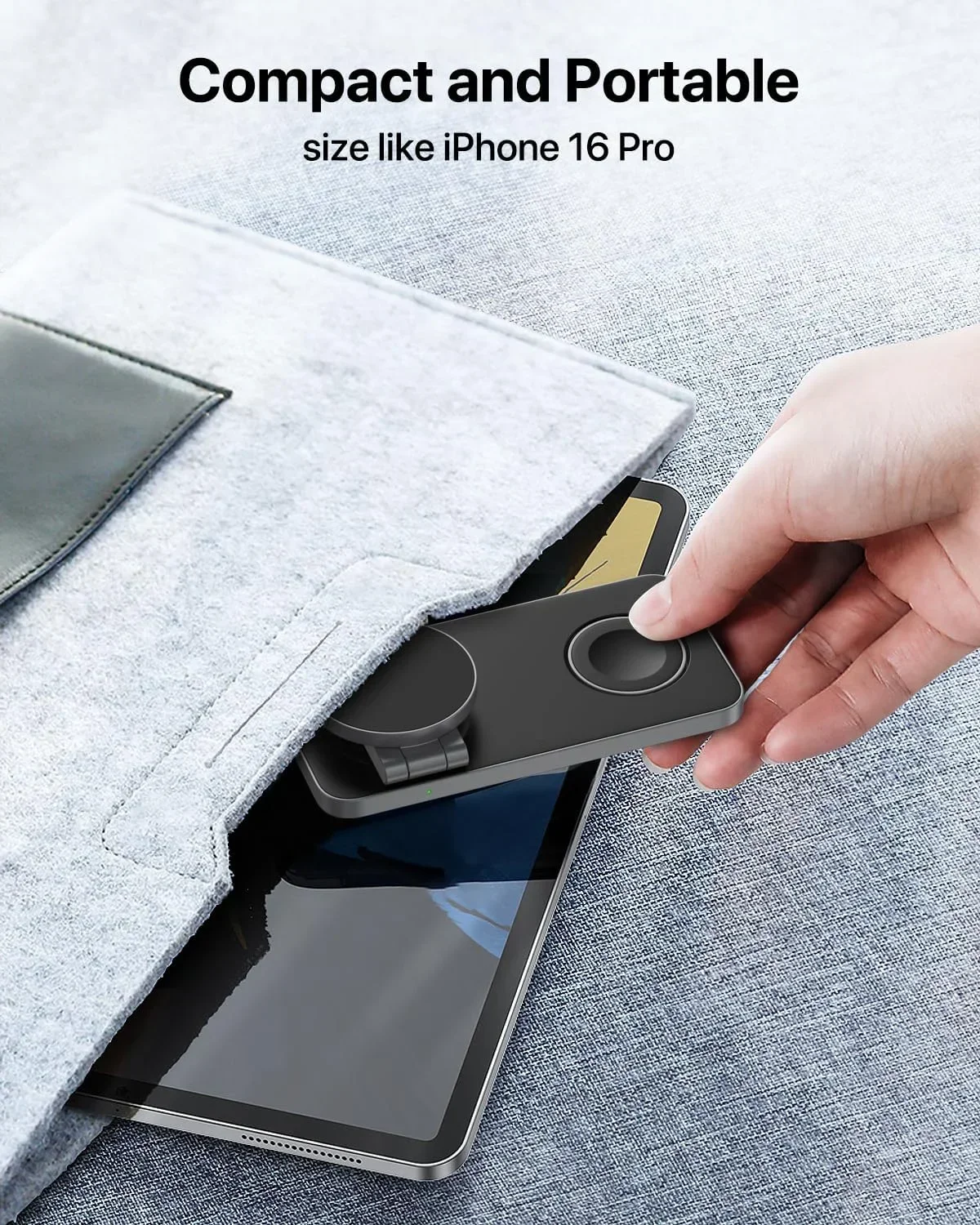 Faltbares 3-in-1 Magnetisches Kabelloses Ladegerät für iPhone 17 16 15 14 PRO MAX Apple Watch Airpods Pro Ständer Schnelle Ladestation – Detail 8