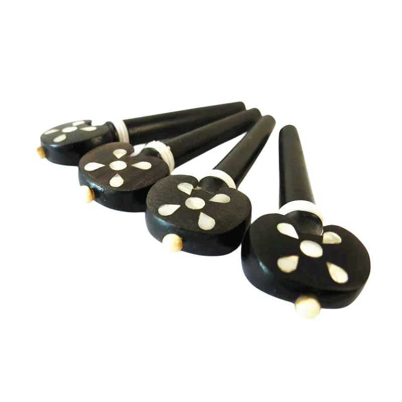 

1set of 4/4 violin pegs,4pcs ebony inlay shell violin pegs