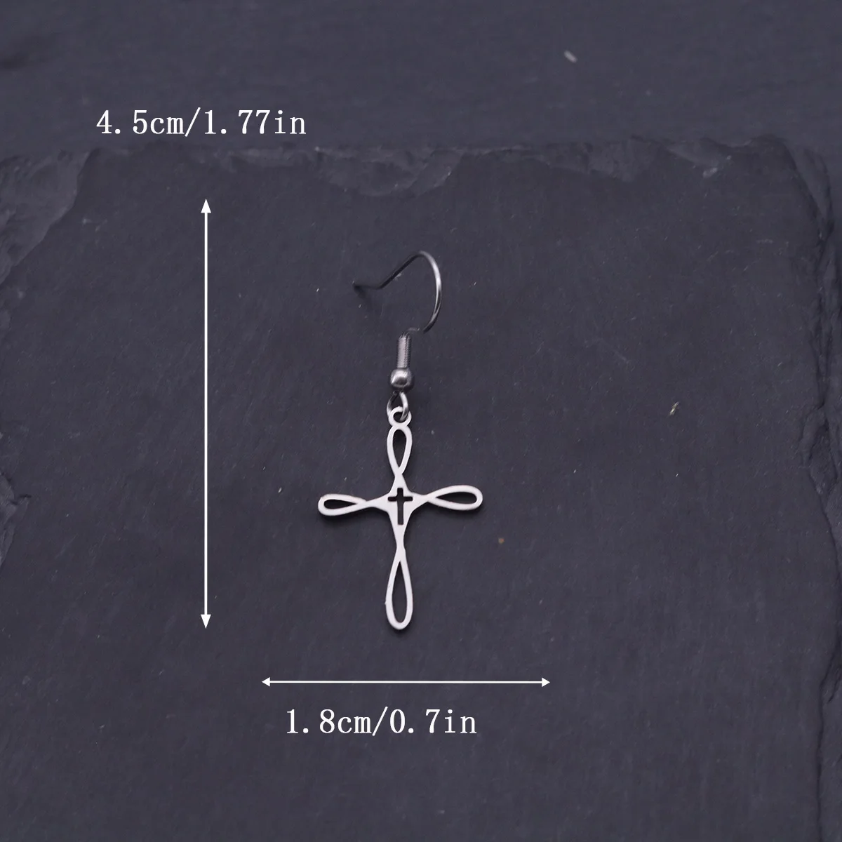 Kinitial Dainty Stainless Steel Dangle Earrings Passion Cross Drop Earrings For Women Religious Christian Faith Jewelry