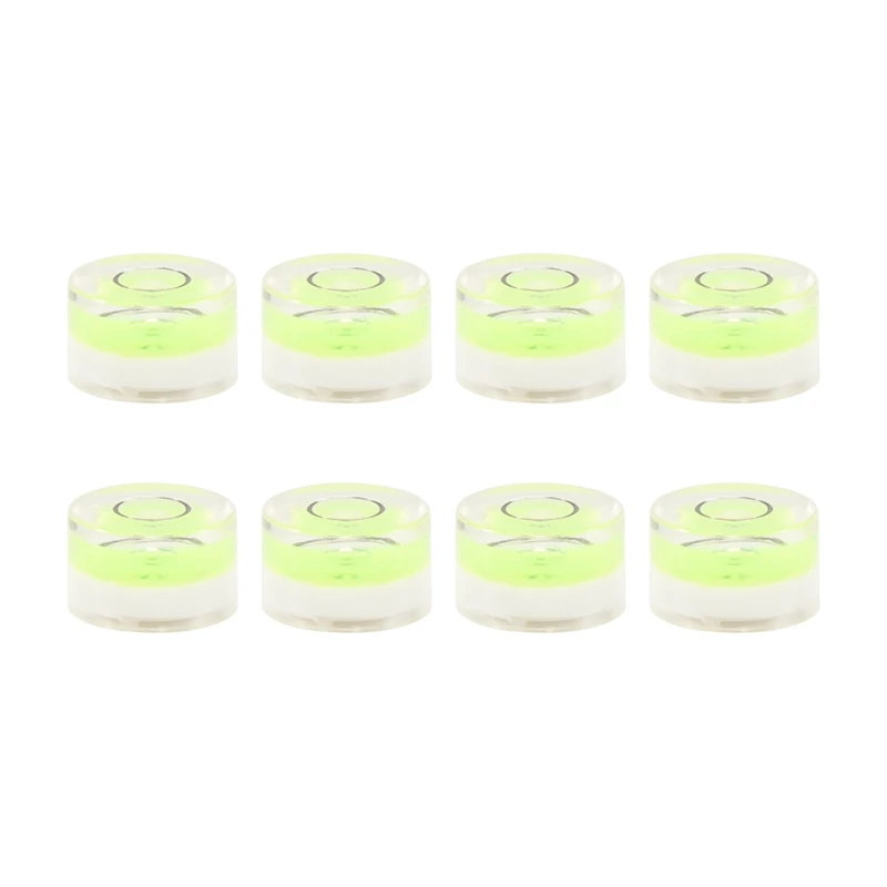 8Pcs Mini Circular Bubble Spirit Level Bullseye Levels Inclinometers For Leveling Telescope, Tripod,10X6mm, Non-Adhesive