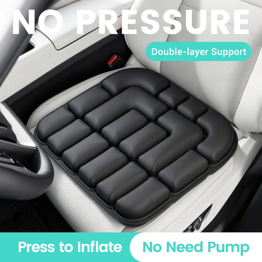 1pc 3D Pressure Relief Air Cushion - Office Chair Car Seat Cushion, Back Support Pad for Desk, Chair, Wheelchair, Adjustable