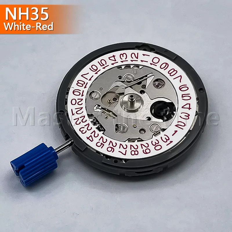 Japanese NH35 Watch Movement Parts White Background Red Digital 3 O'clock Position Core Accessory for Watch Repair